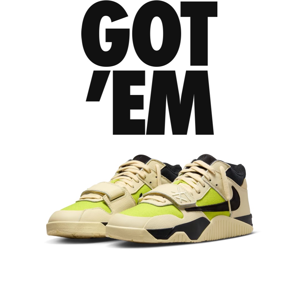 Jordan x Travis Scott Jumpman Jack TR Bright Cactus 착용 스타일