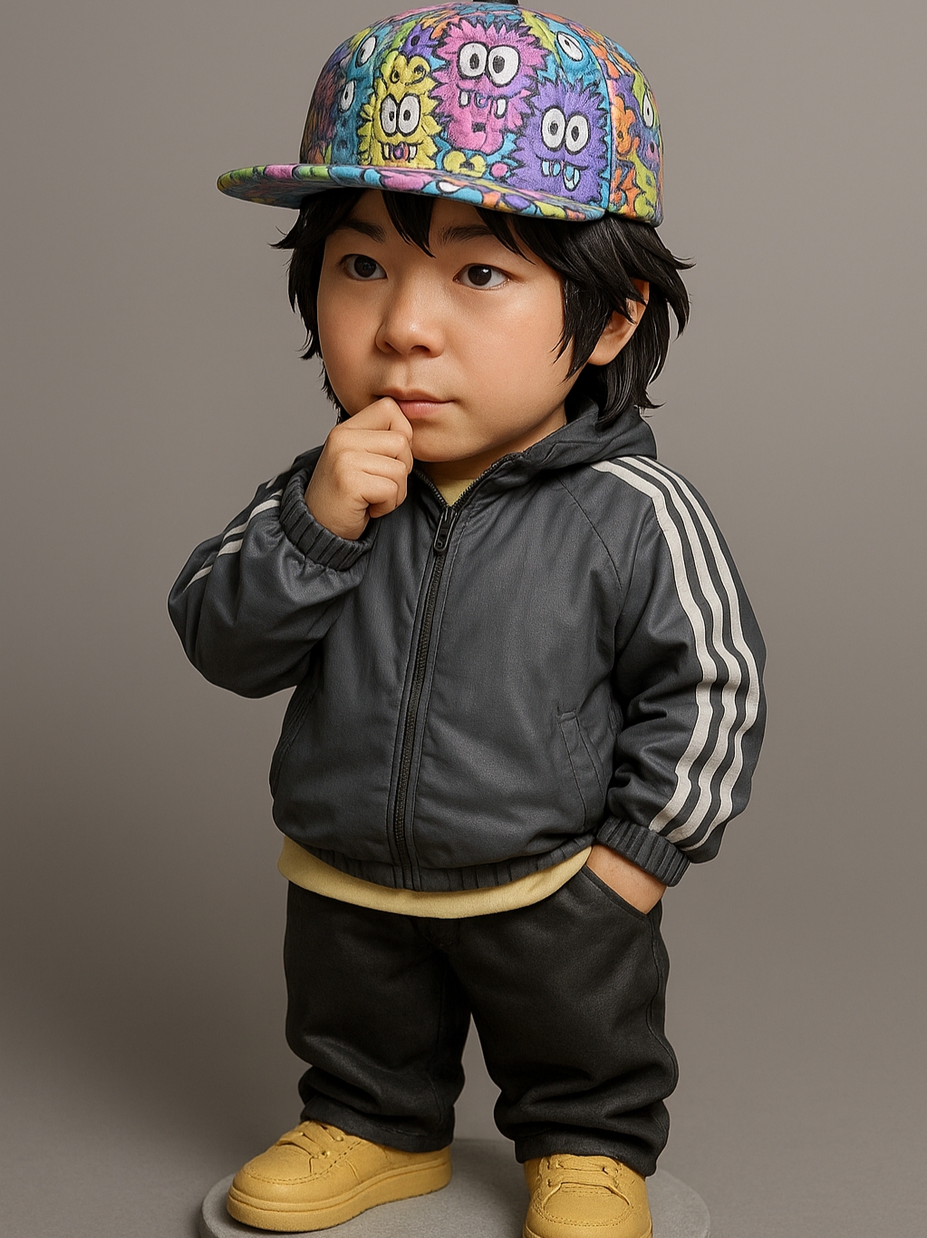 Adidas Rivalry Low Oat Wonder White, Adidas Adicolor 3D Trefoil 3-Stripes Track Jacket Black - KR Sizing 착용 스타일 - 1