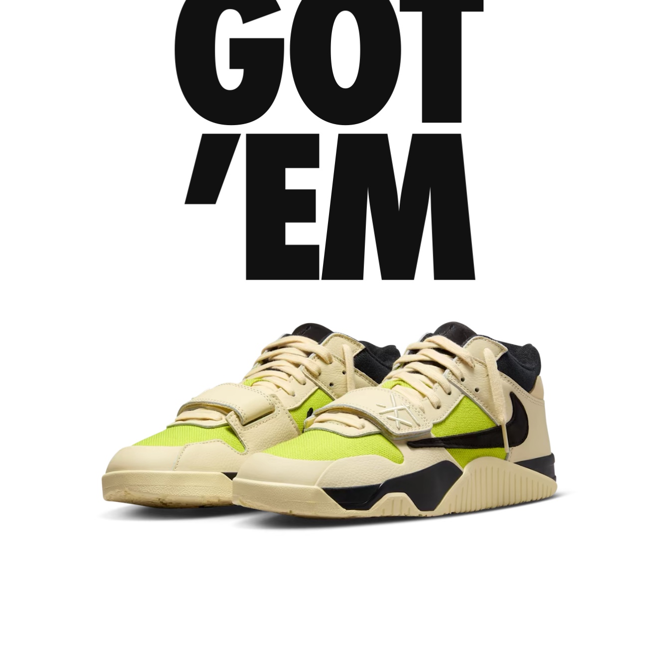 Jordan x Travis Scott Jumpman Jack TR Bright Cactus 착용 스타일