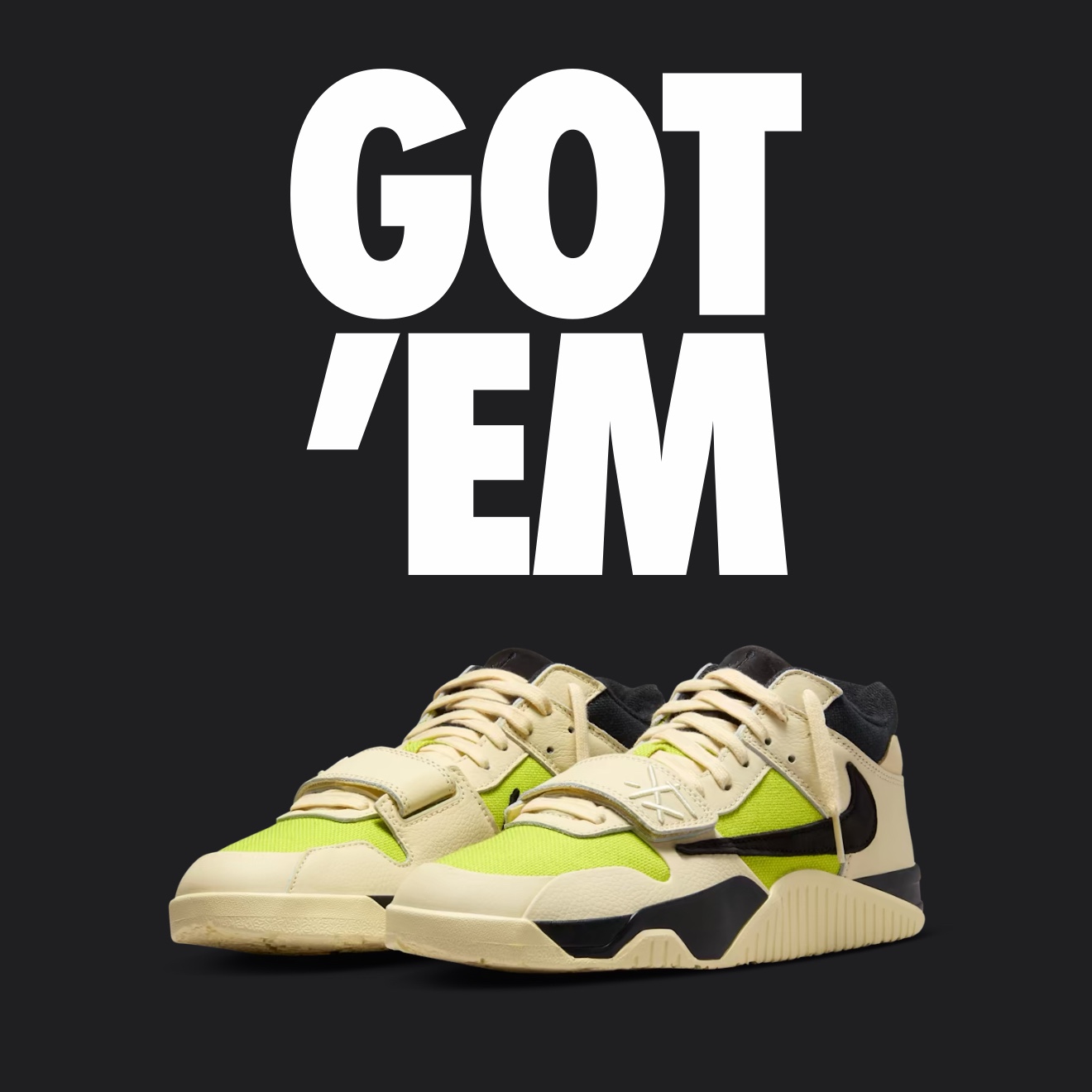 Jordan x Travis Scott Jumpman Jack TR Bright Cactus 착용 스타일