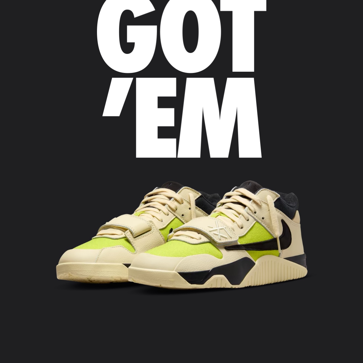 Jordan x Travis Scott Jumpman Jack TR Bright Cactus 착용 스타일
