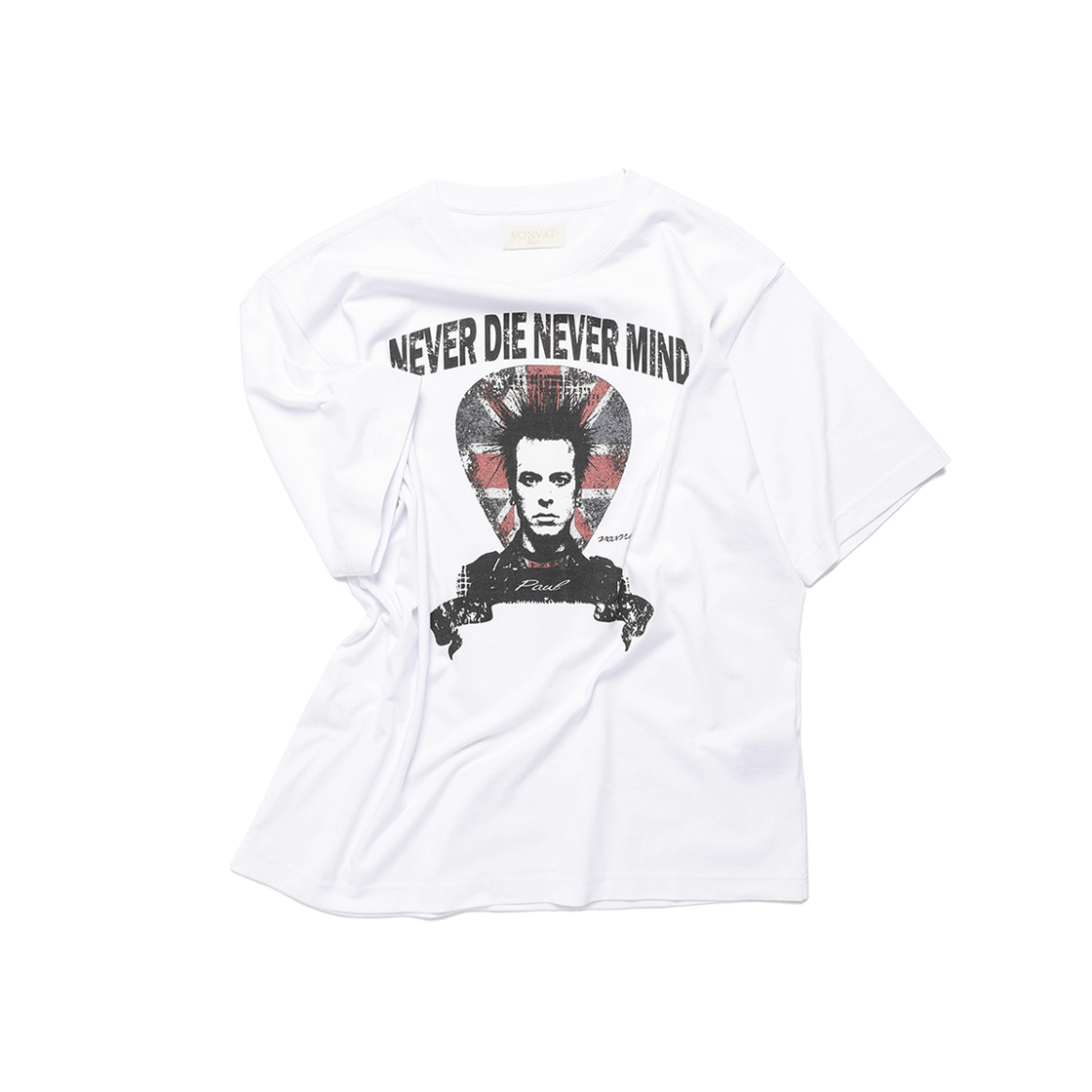 본바트 네버 다이 그래픽 반팔티 화이트