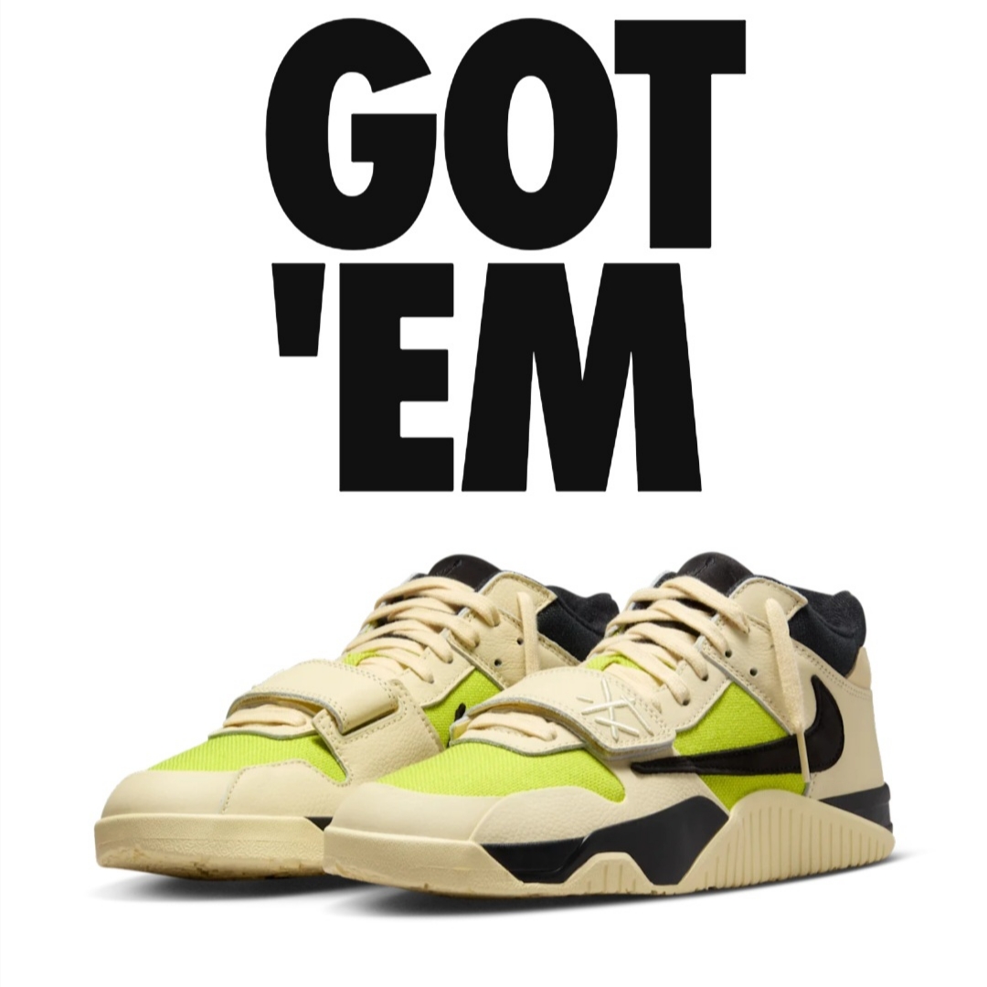 Jordan x Travis Scott Jumpman Jack TR Bright Cactus 착용 스타일