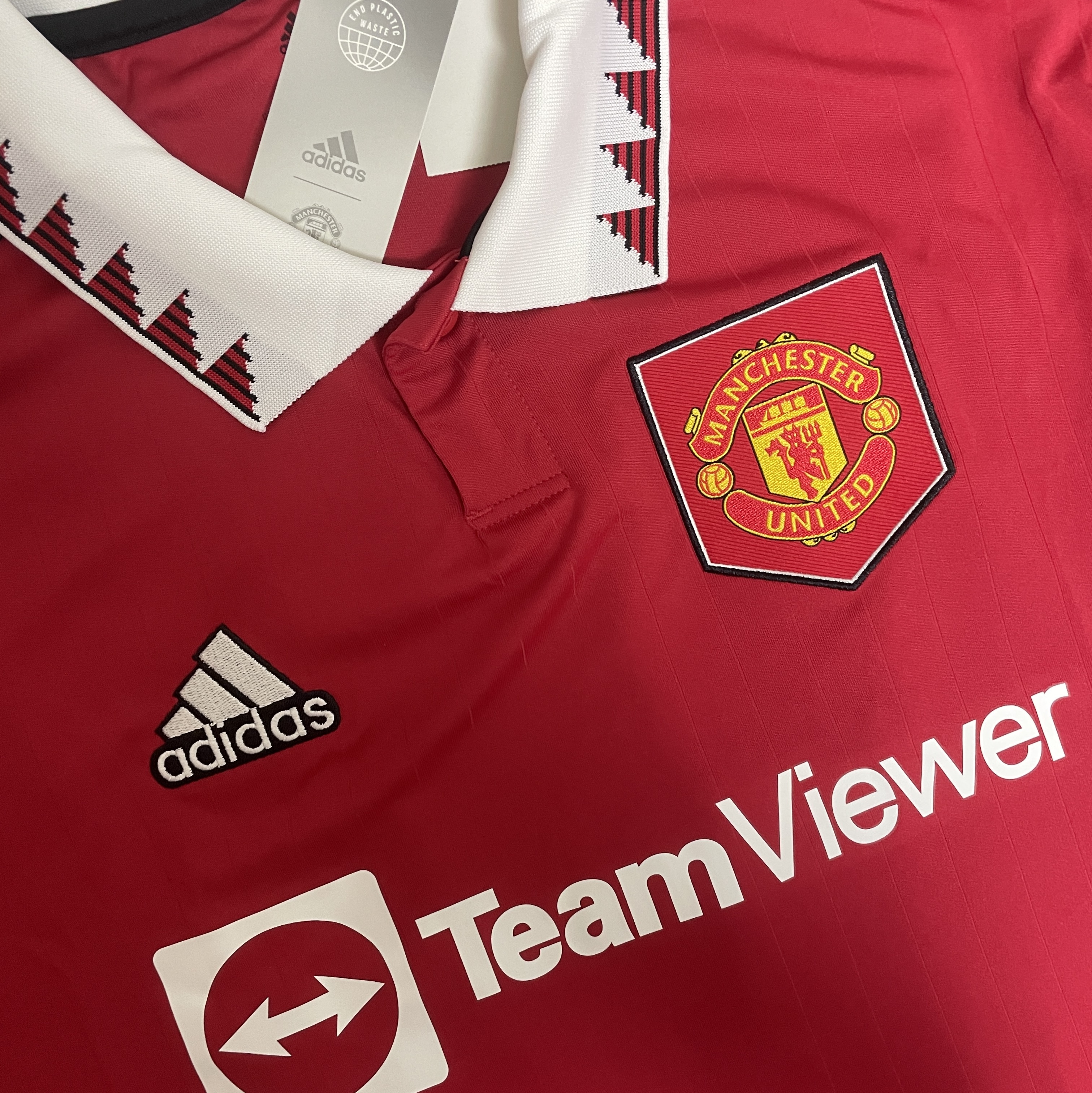Adidas Manchester United 2022/23 Home Jersey Real Red - US Sizing (Non Marking Ver.), Adidas Manchester United 2022/23 Home Jersey Real Red - KR Sizing (Non Marking Ver.) 착용 스타일