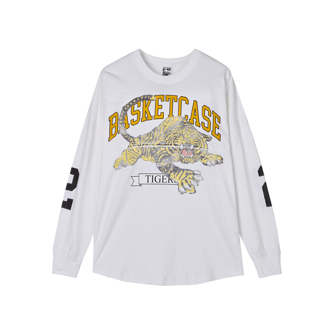 바스켓케이스 타이거 풋볼 롱슬리브 화이트 - 25SS(Basketcase Tiger Football Long Sleeve White - 25SS)