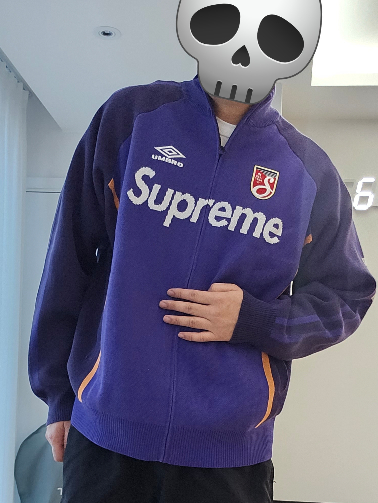 Supreme x Umbro Zip Up Sweater Purple - 25SS 착용 스타일 - 2