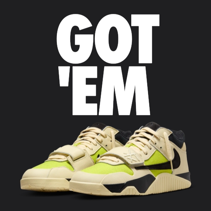 Jordan x Travis Scott Jumpman Jack TR Bright Cactus 착용 스타일