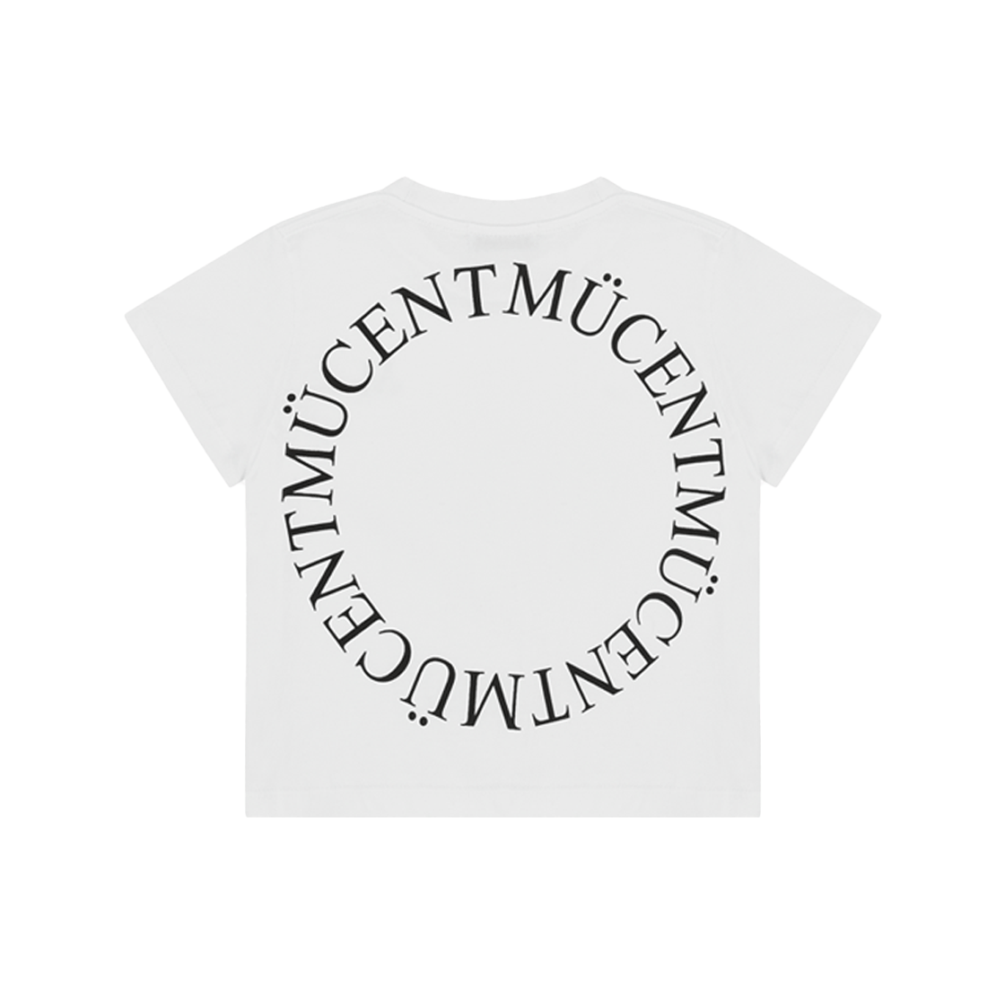 무센트 시그니처 백 라운드 원형 로고 반팔 티 화이트(MUCENT Signature Back Logo T White) - 3