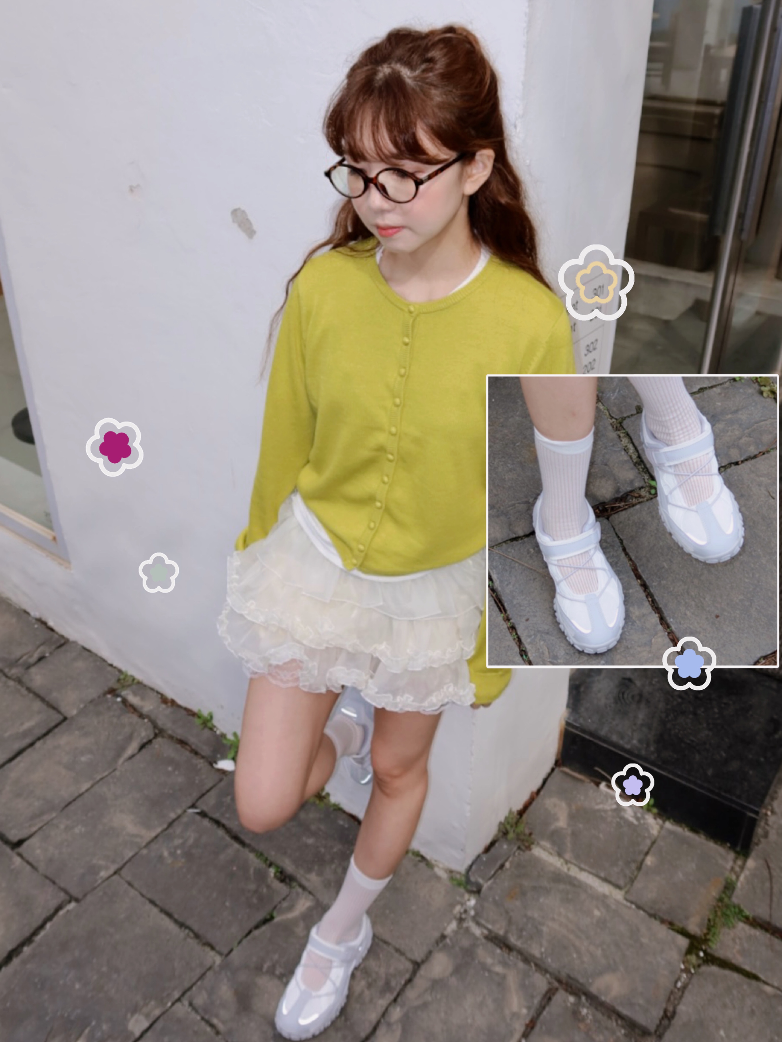 Roughneck Tutu pants skirt cream, [6% 적립] FILA Echappe Velcro Maryjane Grey 착용 스타일 - 4