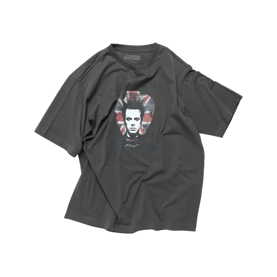 본바트 네버 다이 그래픽 반팔티 차콜