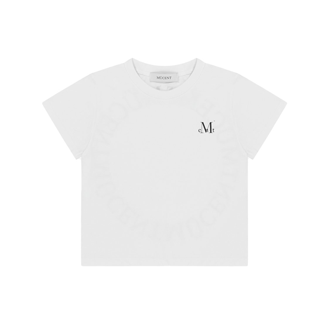 무센트 시그니처 백 라운드 원형 로고 반팔 티 화이트(MUCENT Signature Back Logo T White) - 2