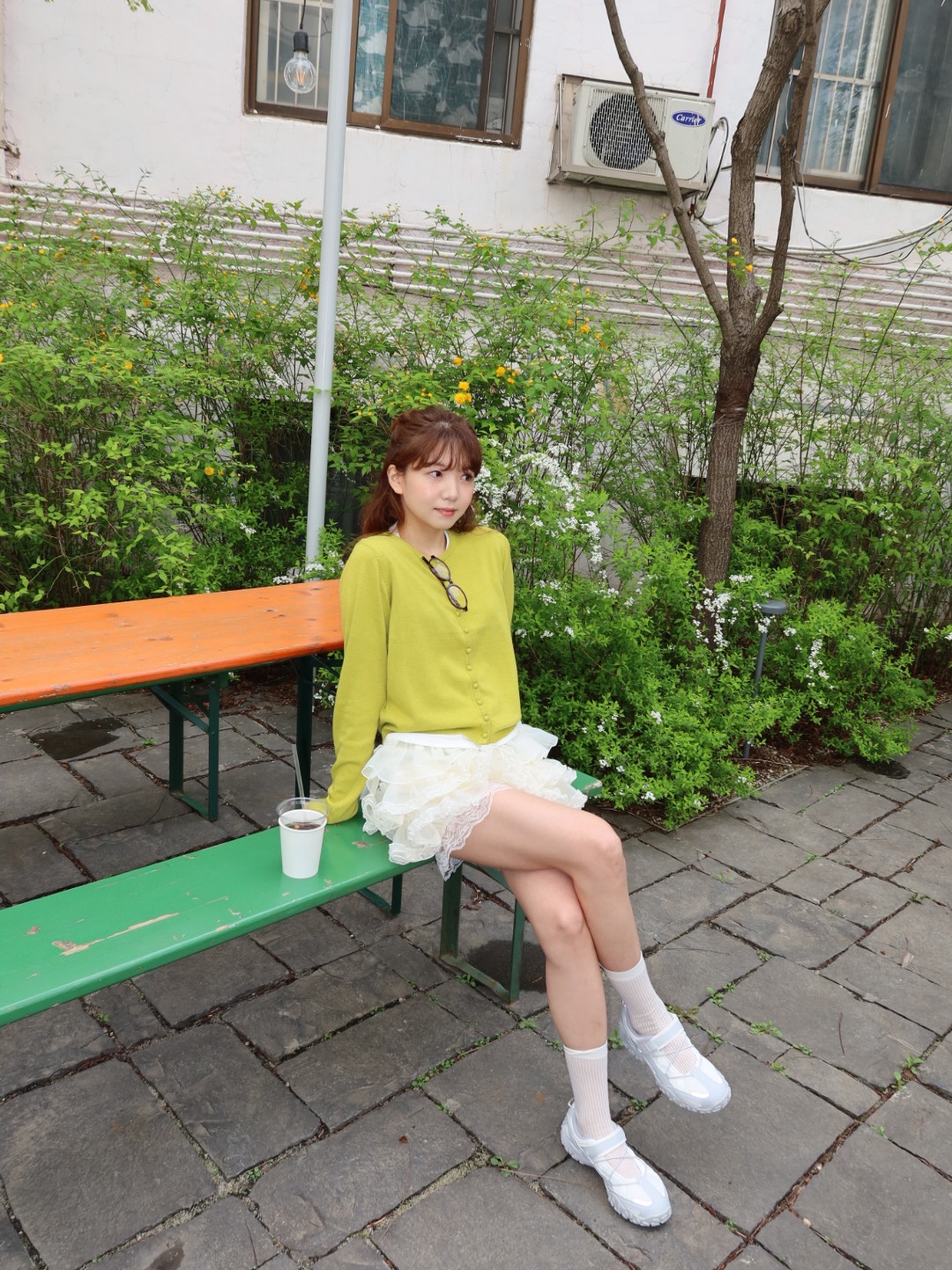 Roughneck Tutu pants skirt cream, [6% 적립] FILA Echappe Velcro Maryjane Grey 착용 스타일 - 3