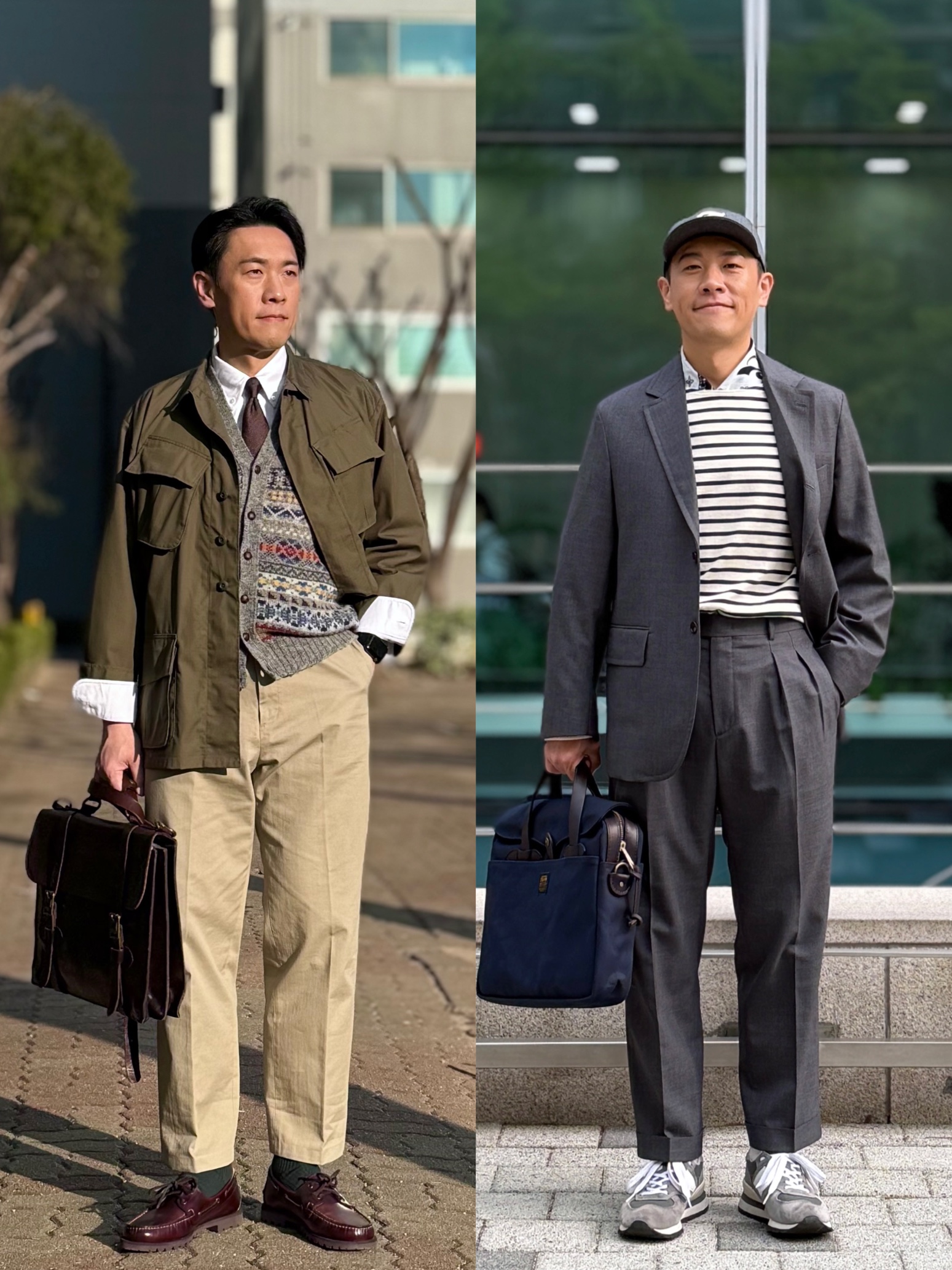 New Balance 990v1 Made in USA Navy, Alden 9901 Cordovan Plain Toe Blucher Oxford Black - E 착용 스타일 - 3