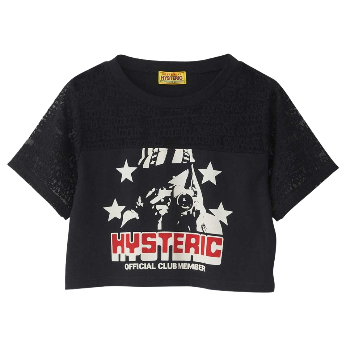 01251CT17 (W) Hysteric Glamour Camera Club Short Length T-Shirt Black