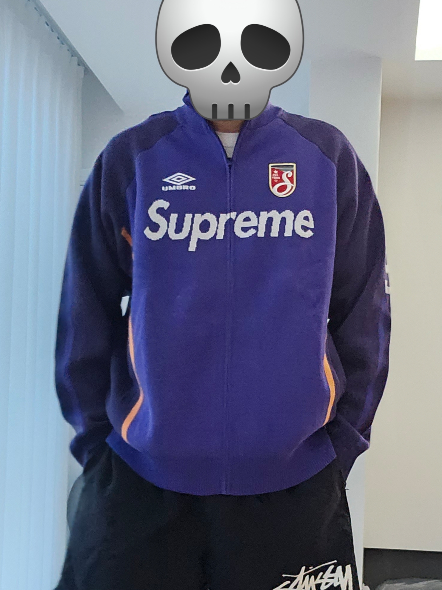 Supreme x Umbro Zip Up Sweater Purple - 25SS 착용 스타일 - 1