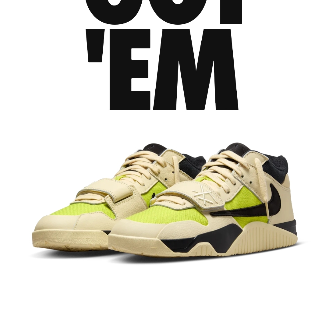 Jordan x Travis Scott Jumpman Jack TR Bright Cactus 착용 스타일