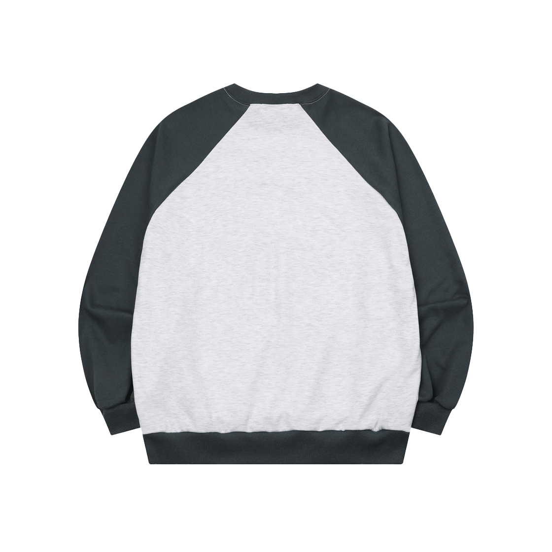 무센트 하트 레터링 나그랑 배색 맨투맨 차콜 오트밀(MUCENT Heart Lettering Raglan Mtm Charcoal Oatmeal) - 2