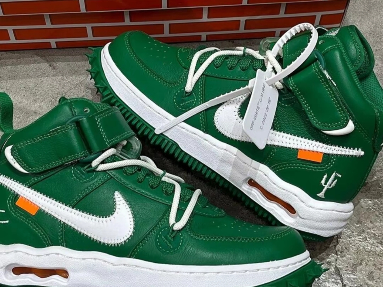 Nike x Off-White Air Force 1 Mid SP Leather Pine Green 착용 스타일 - 1