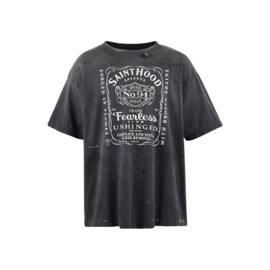 ◆SUNDAYOFFCLUB◆ Ecroulement Hand Distressed Tshirt Black SUNDAY OFF CLUB】Ecroulement Hand Distressed T-shirt Black