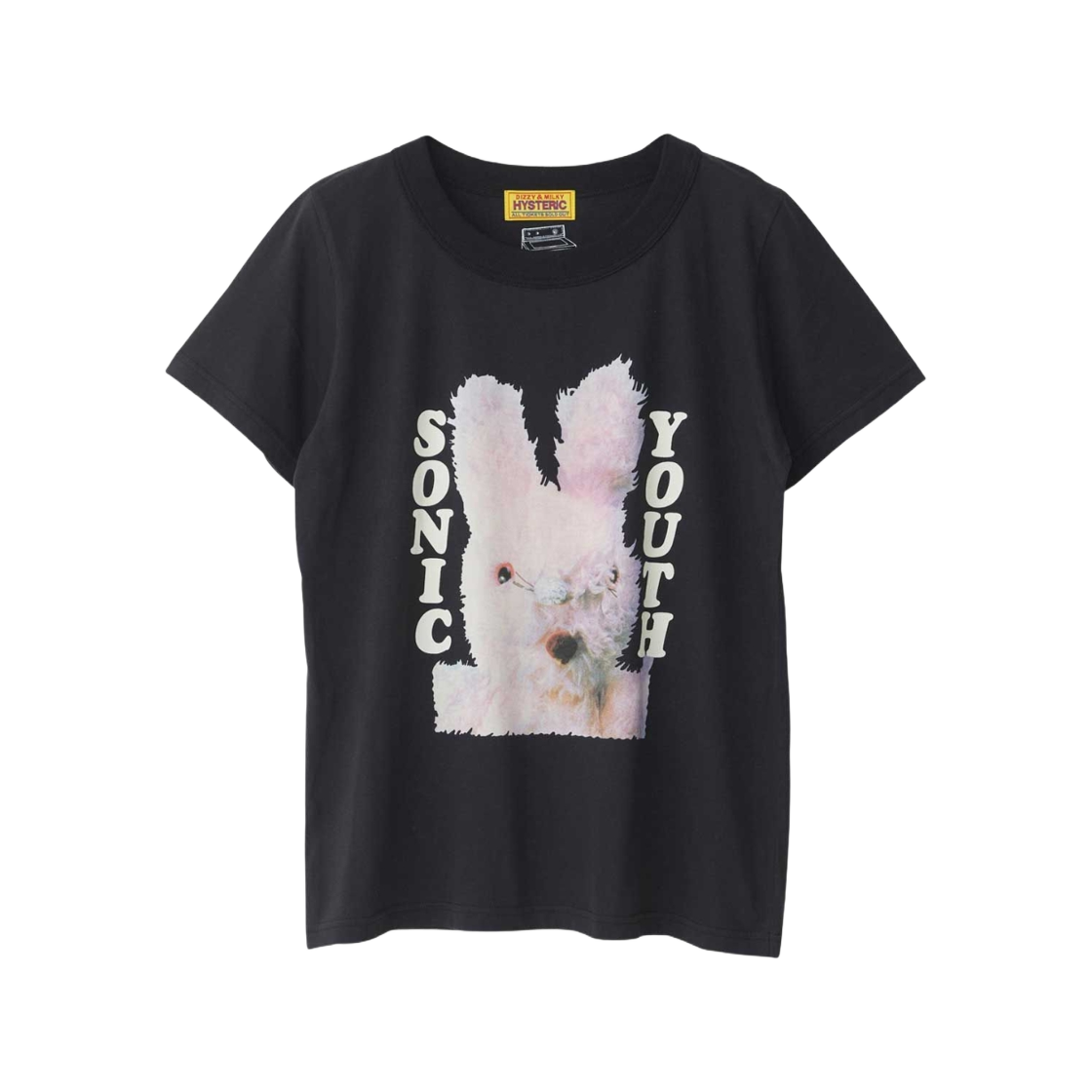 (W) 히스테릭 글래머 소닉 유스 더티 티셔츠 블랙((W) Hysteric Glamour Sonic Youth Dirty T-Shirt Black) - 1