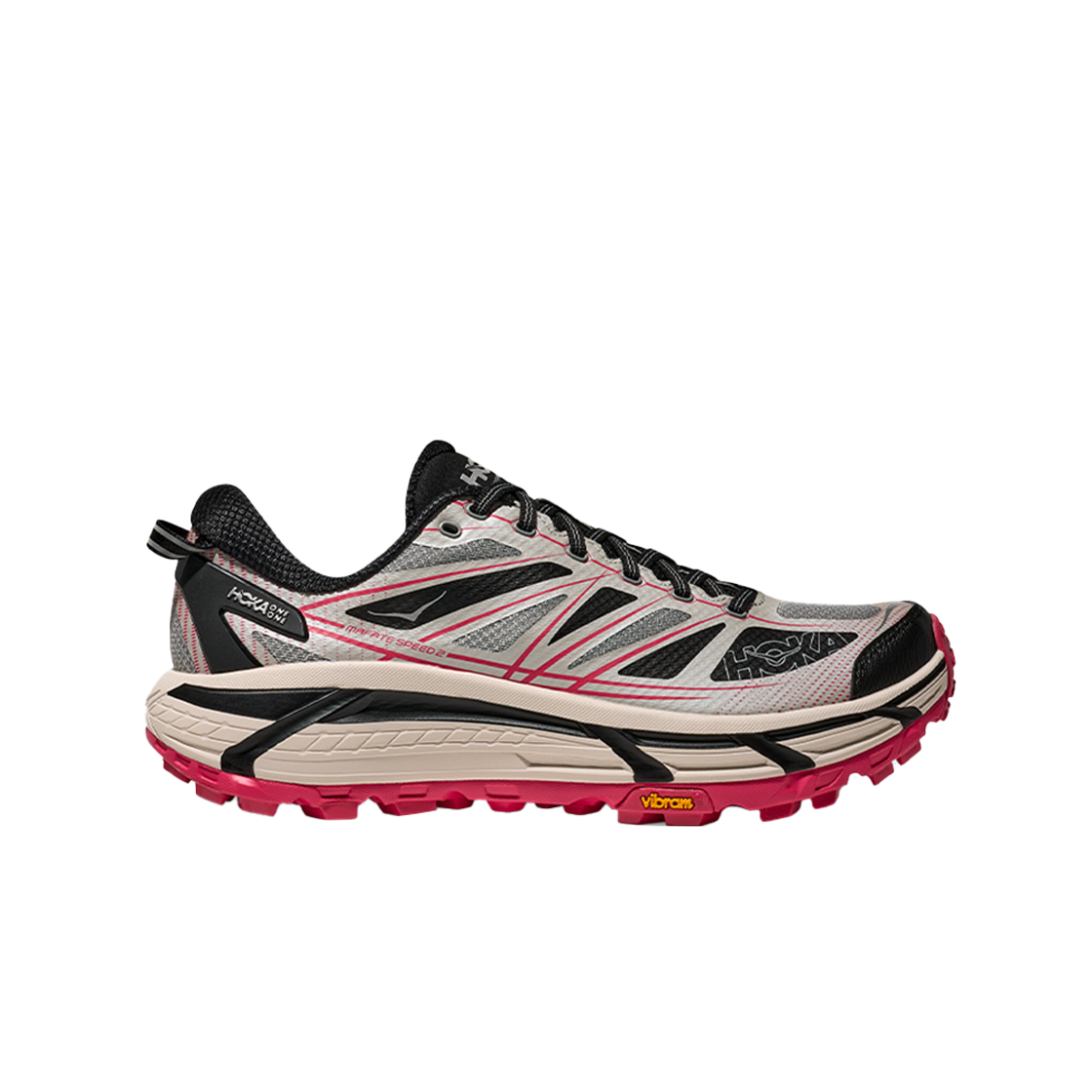 호카 마파테 스피드 2 갈락틱 그레이 루비 레드 - 25SS(Hoka Mafate Speed 2 Galactic Grey Ruby Red - 25SS)