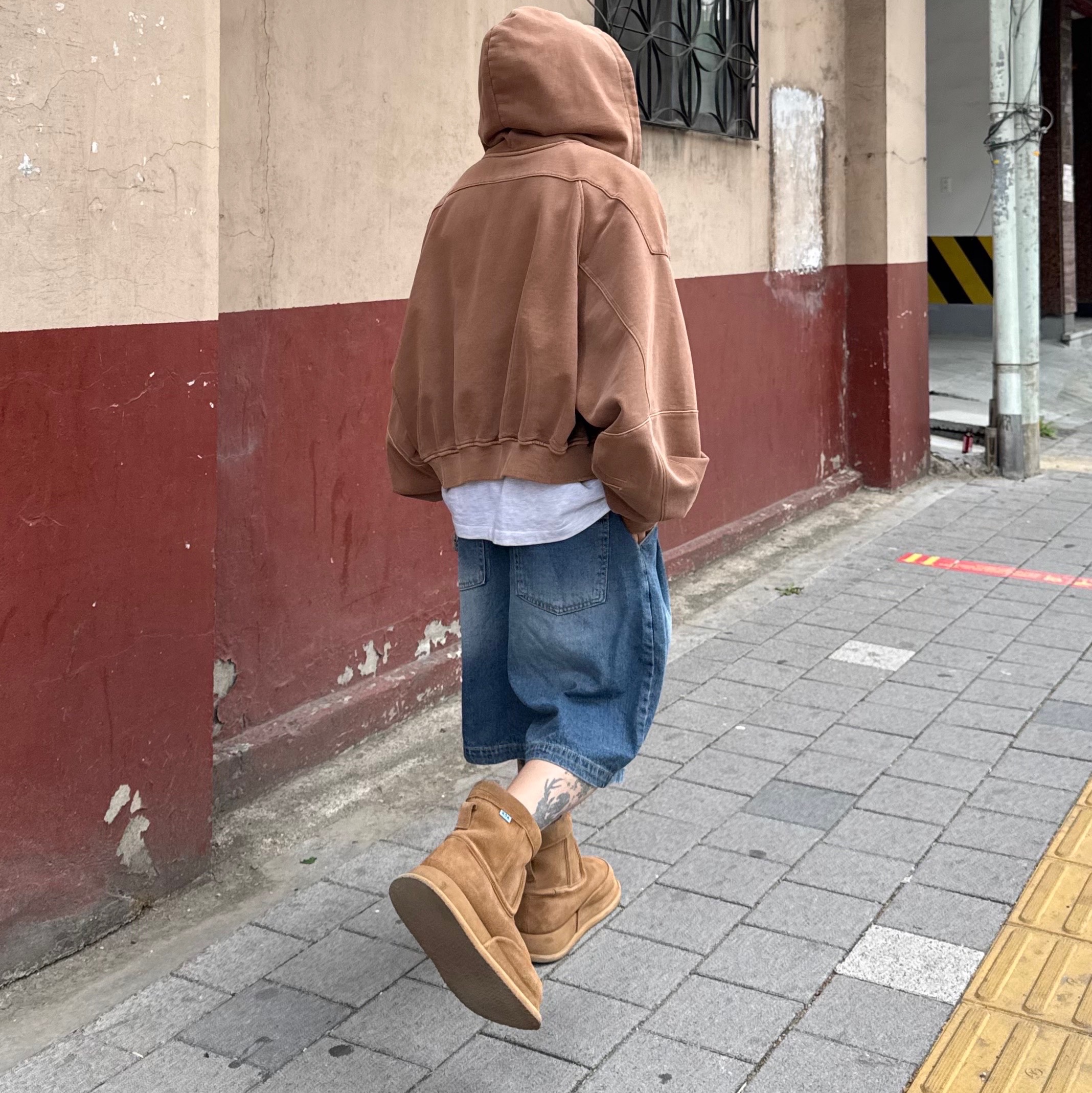 Kinchi x Non Parking N Road Boots Brown 착용 스타일 - 7