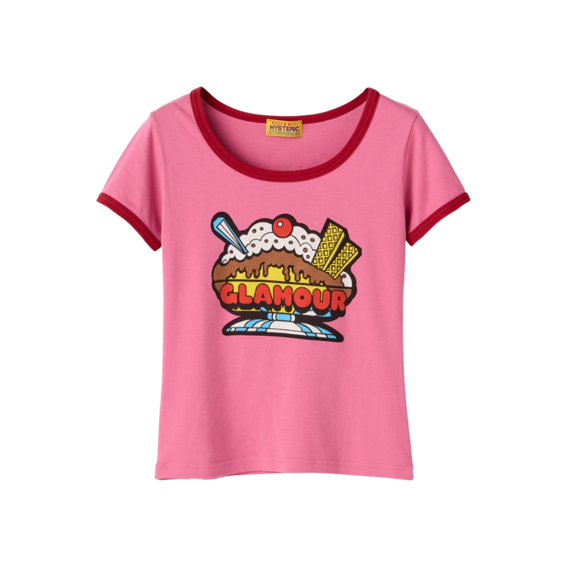 (W) 히스테릭 글래머 글래머 파르페 치비 티셔츠 핑크 - 파르코 한정((W) Hysteric Glamour Glamour Paffe Chibi T-Shirt Pink - Parco Exclusive) - 1