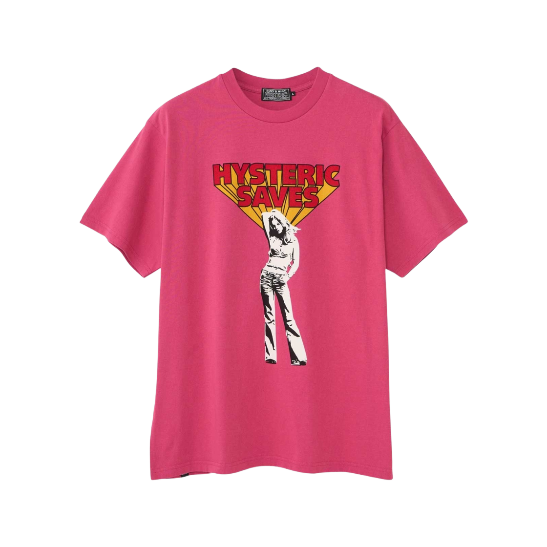 히스테릭 글래머 히스테릭 세이브 티셔츠 핑크(Hysteric Glamour Hysteric Saves T-Shirt Pink) - 1