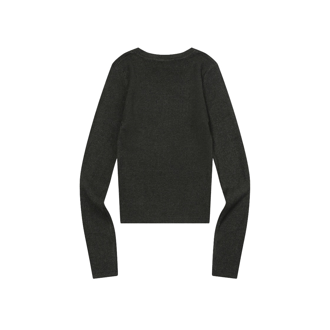 무센트 잔니 브이넥 크롭 골지 니트 차콜(MUCENT Gianni V-Neck Crop Rib Knit Charcoal) - 2