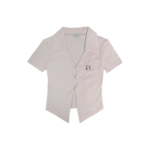 ★早期完売★NEWALRIN★Emblem Boat neck Top★大人気★ 뉴얼린 보트넥 반팔 베이비핑크 | NEWALRIN | KREAM