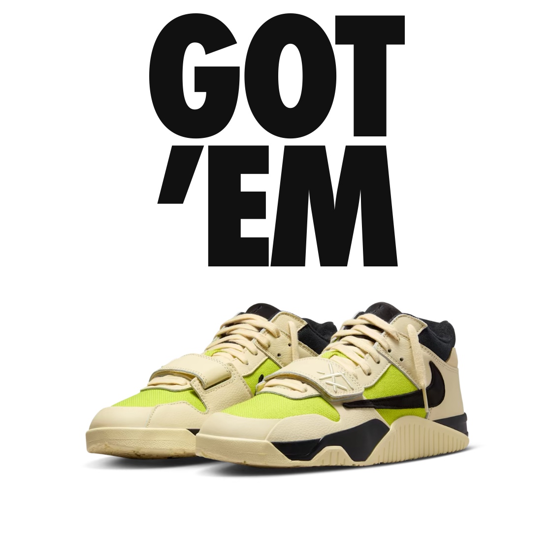 Jordan x Travis Scott Jumpman Jack TR Bright Cactus 착용 스타일
