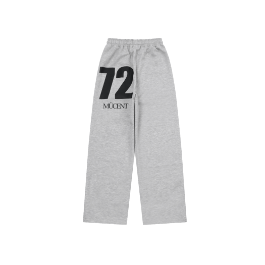 【MUCENT】 SIGNATURE HEART LETTERING BACK LOGO SWEAT PANTS 무센트 시그니처 하트 레터링 백 로고 스웻 팬츠 그레이
