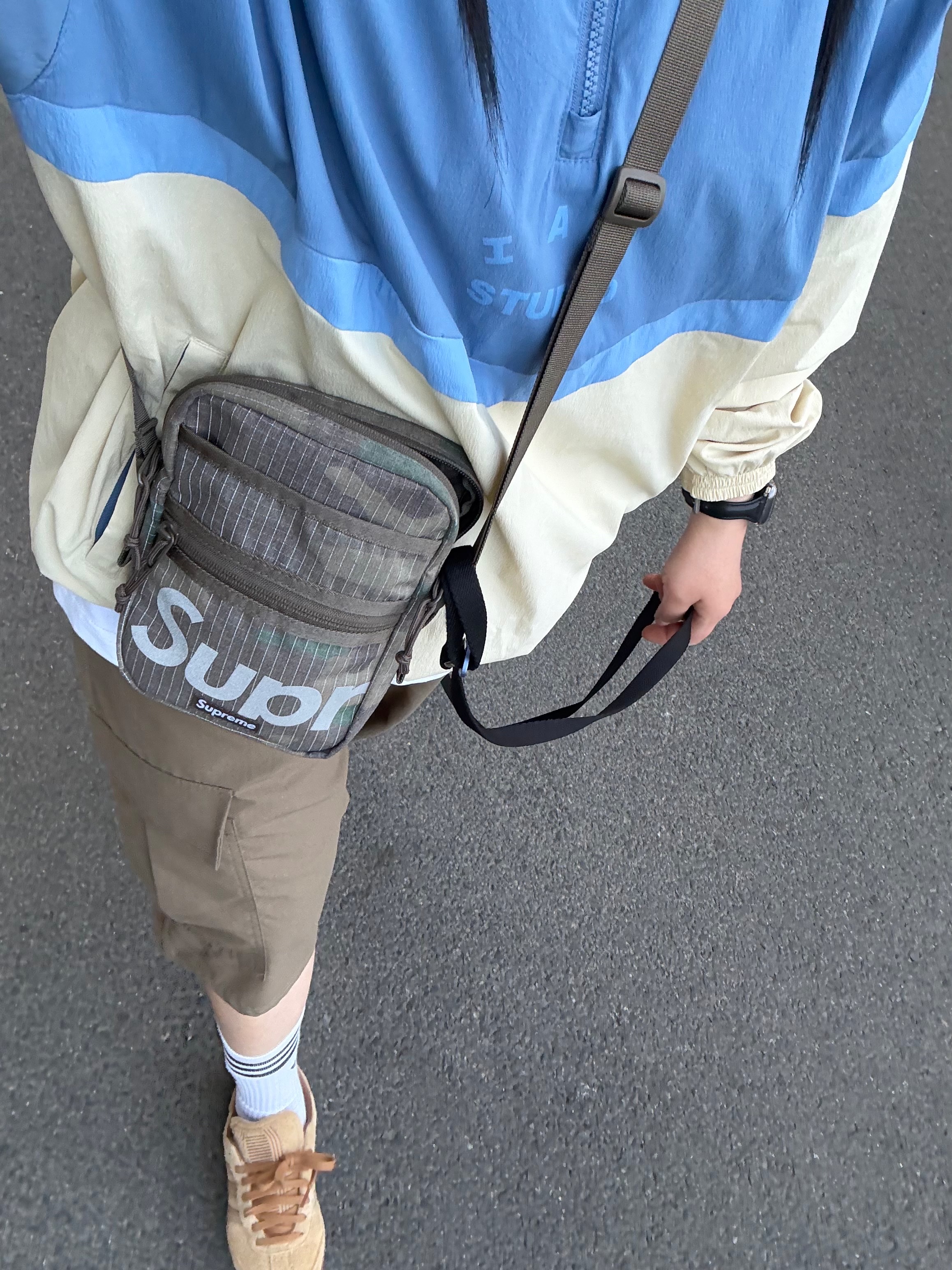Stussy World Tour T-Shirt White 2024,2025, IAB Studio x Yonex Woven Pullover Blue 착용 스타일