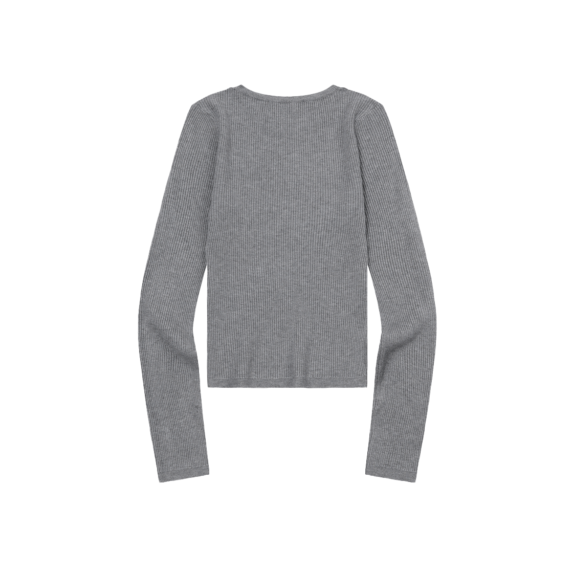 무센트 그리브 라운드넥 크롭 골지 니트 그레이(MUCENT Greave R-Neck Crop Rib Knit Gray) - 2