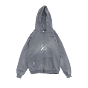 Polyteru x Hot Stuff Zip Hoodie 'Spear' Hard Washed Blue