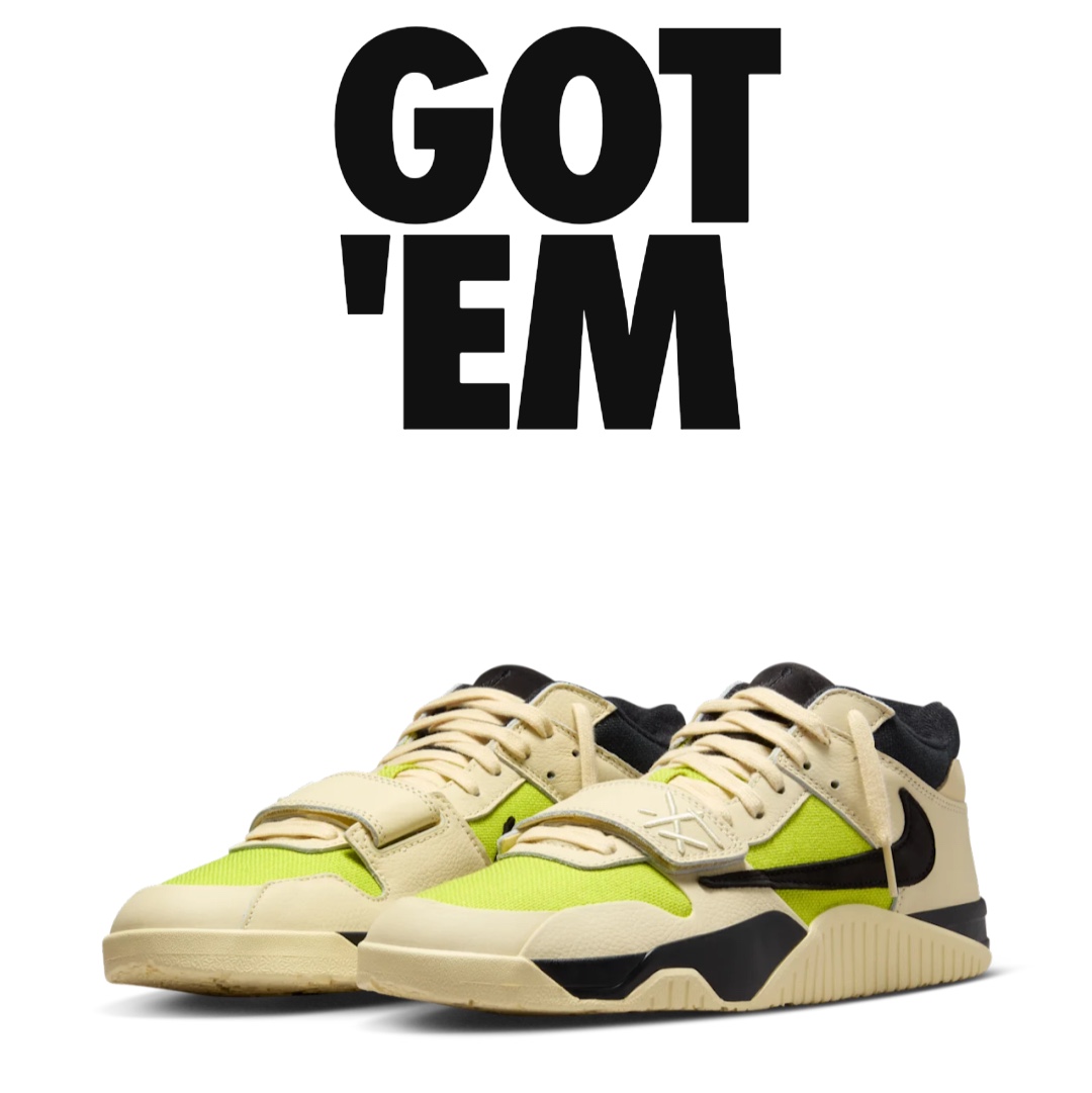 Jordan x Travis Scott Jumpman Jack TR Bright Cactus 착용 스타일