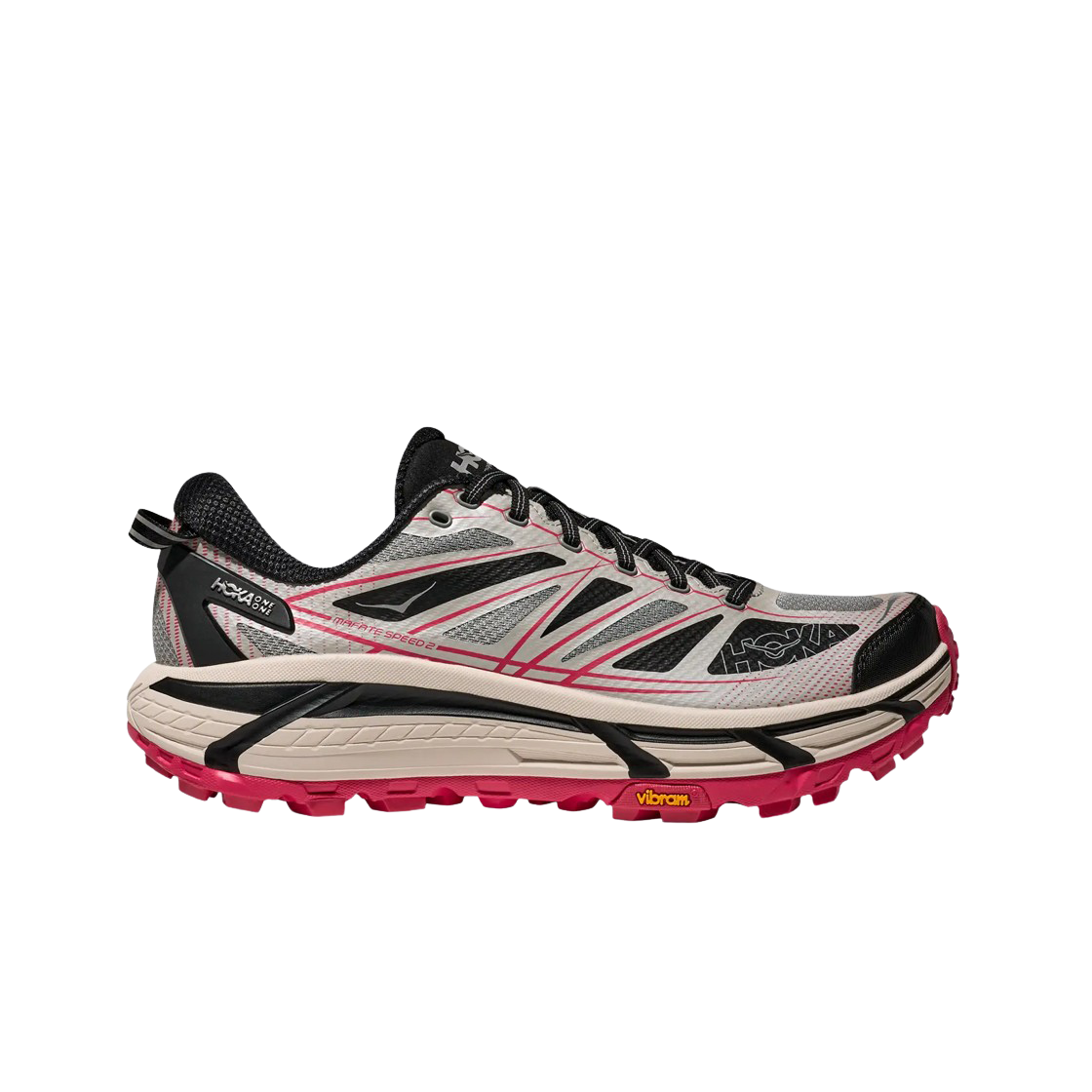 호카 마파테 스피드 2 갈락틱 그레이 루비 레드(Hoka Mafate Speed 2 Galactic Grey Ruby Red)