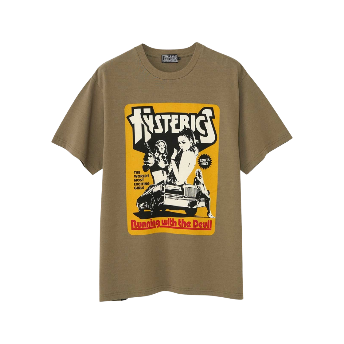 히스테릭 글래머 히스테릭 무비 티셔츠 카키(Hysteric Glamour Hysteric Movie T-Shirt Khaki) - 1