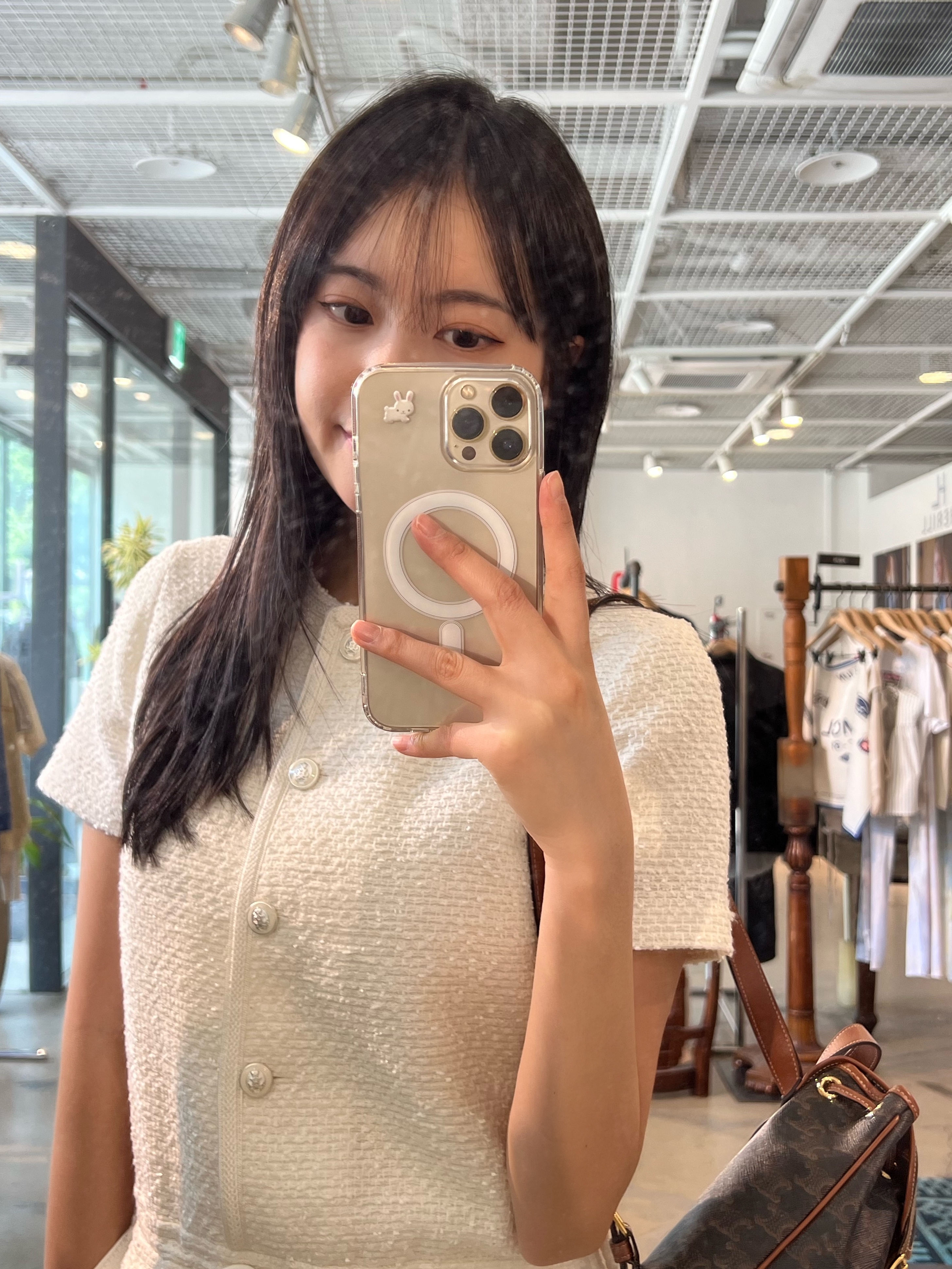 Celine Mini Backpack Folco in Triomphe Canvas and Calfskin Tan 착용 스타일 - 1