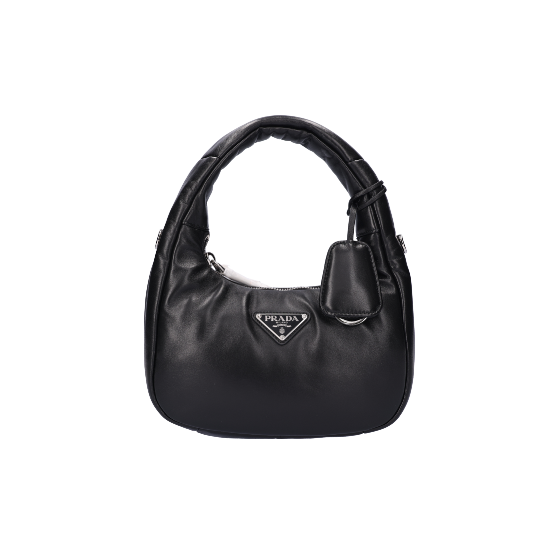 1BA384 Prada Soft Padded Nappa Leather Mini Bag Black - 대표 이미지 #1