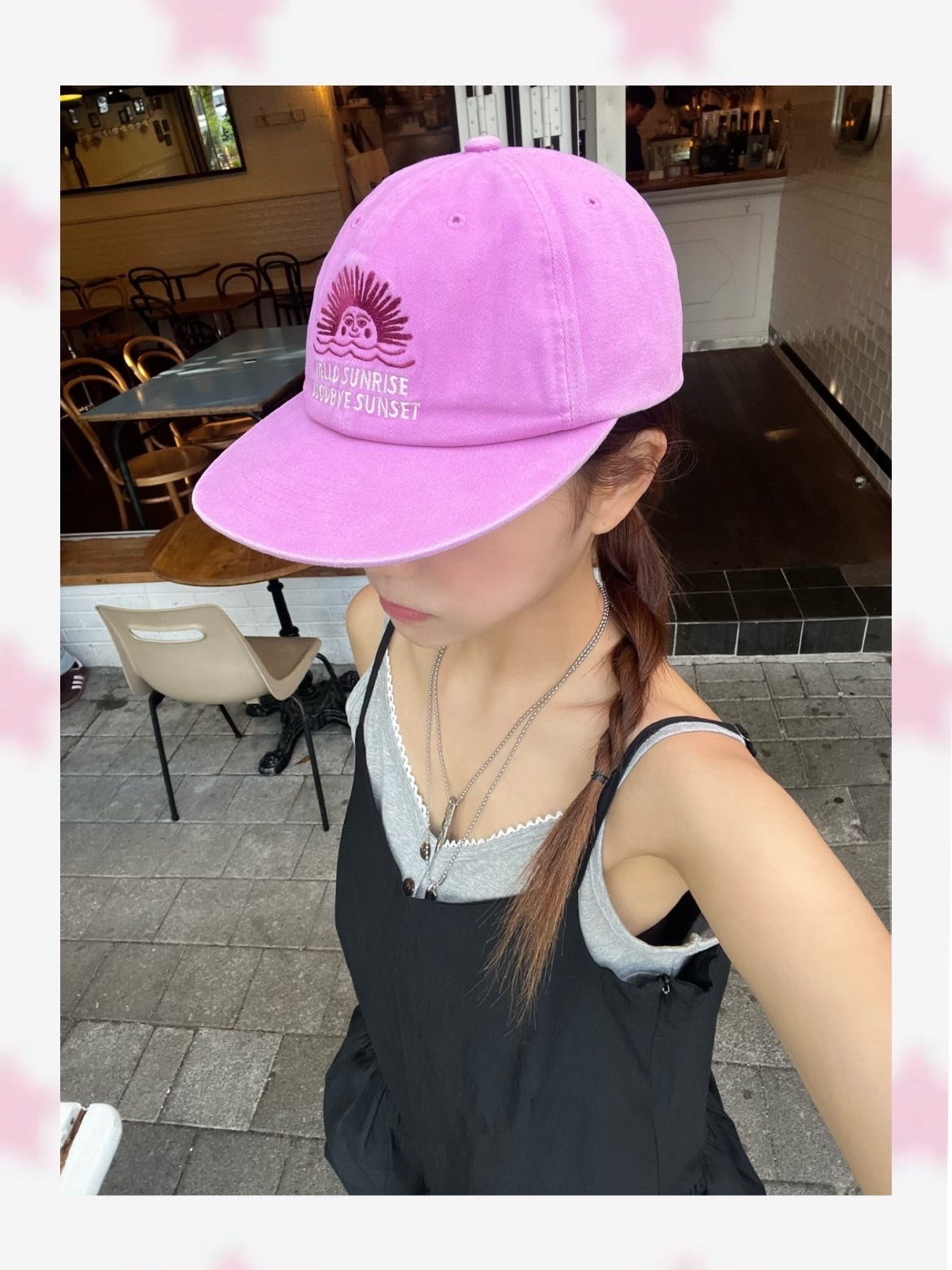 Hello Sunrise 90s Logo 6Panel Cap Pink, Hysteric Glamour You Pay Necklace Silver 착용 스타일