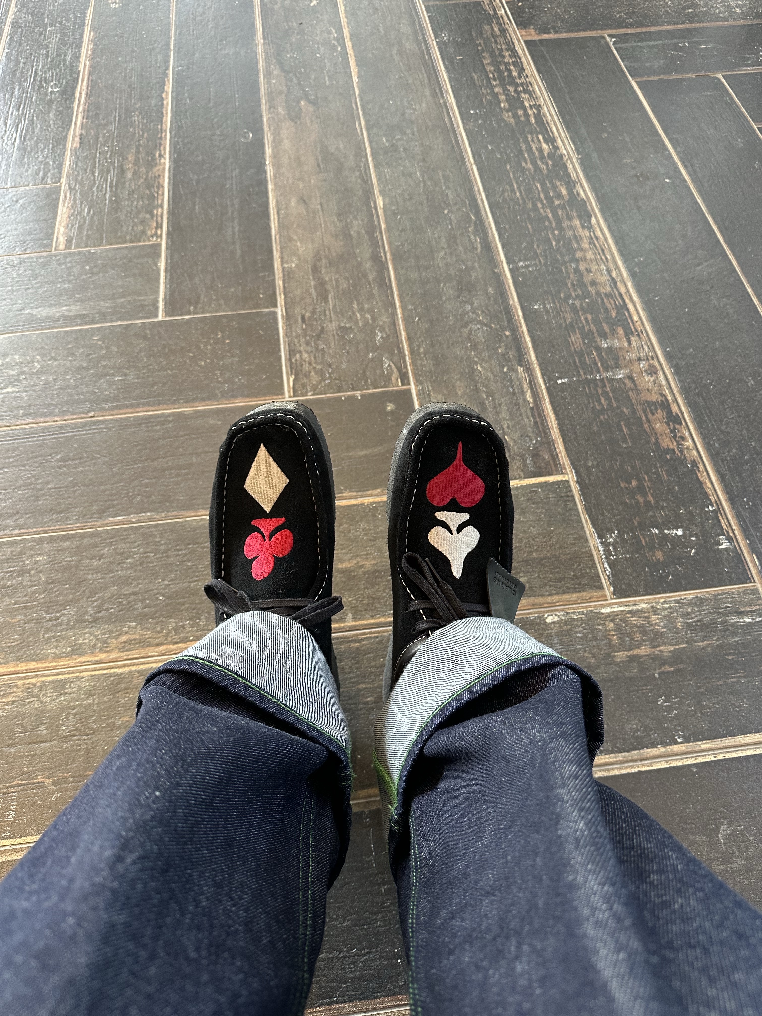 Clarks x Stussy Wallabee Black Suede, IAB Studio x Obey Web Belt Black 착용 스타일 - 2