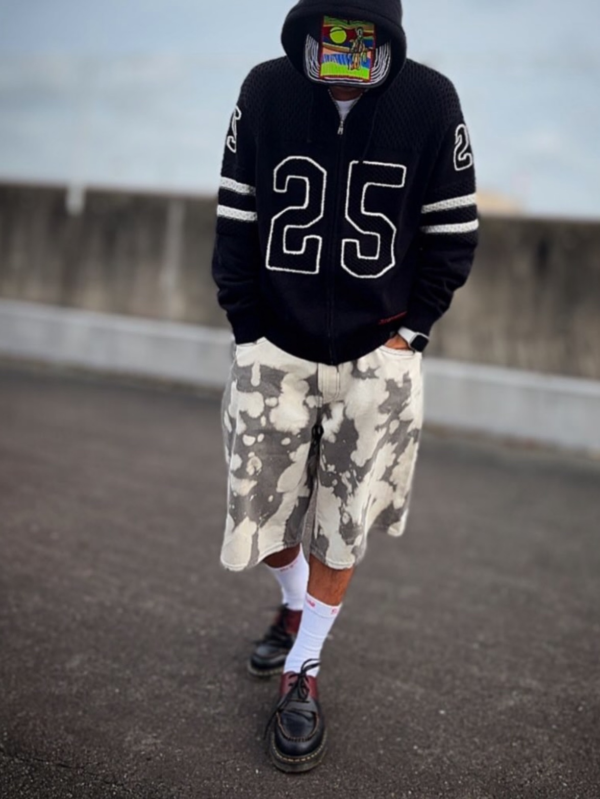 Supreme Baggy Denim Shorts Bleached - 25SS 착용 스타일 - 1