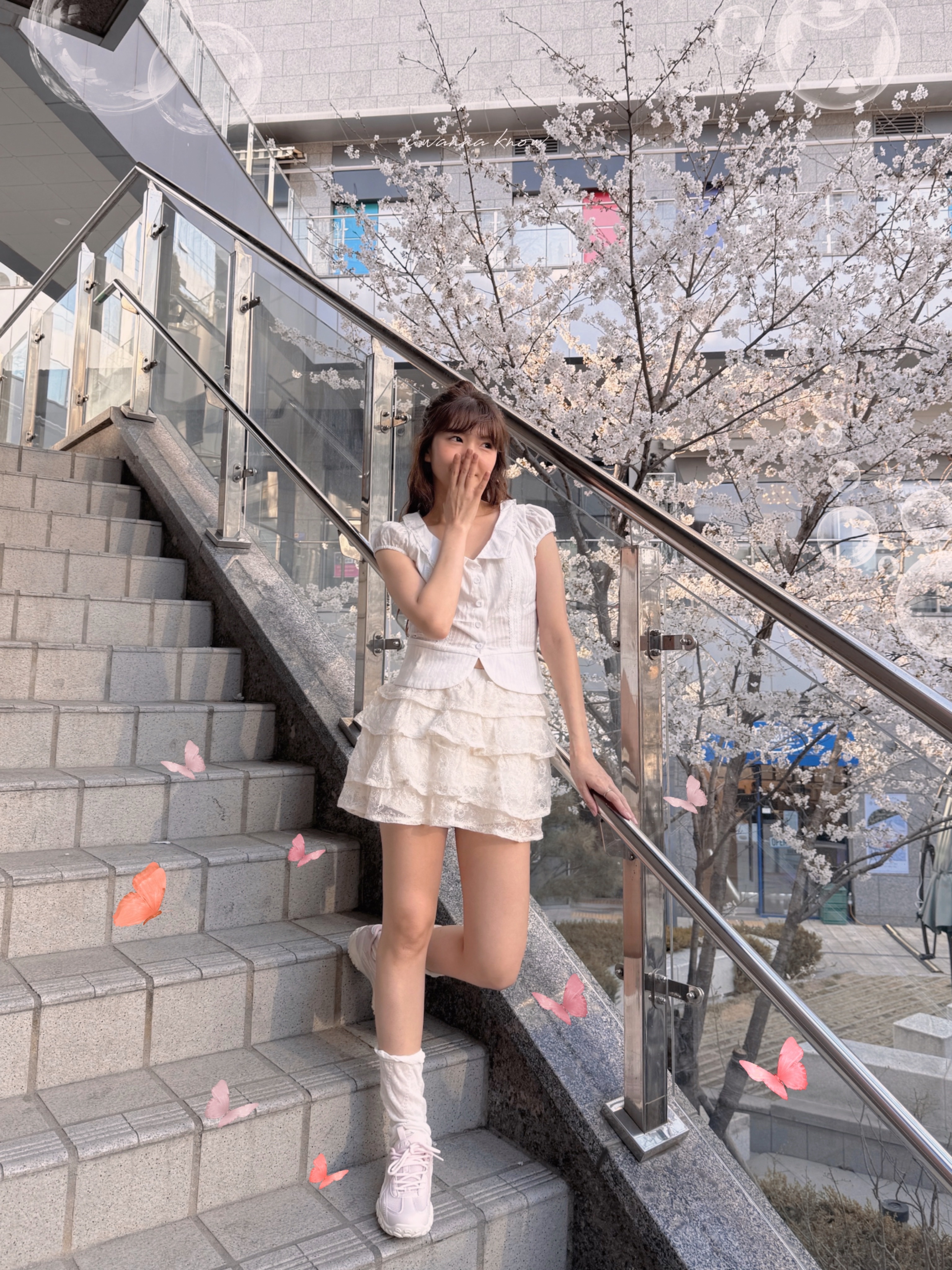 Fila Interun Pink Blossom 착용 스타일 - 1