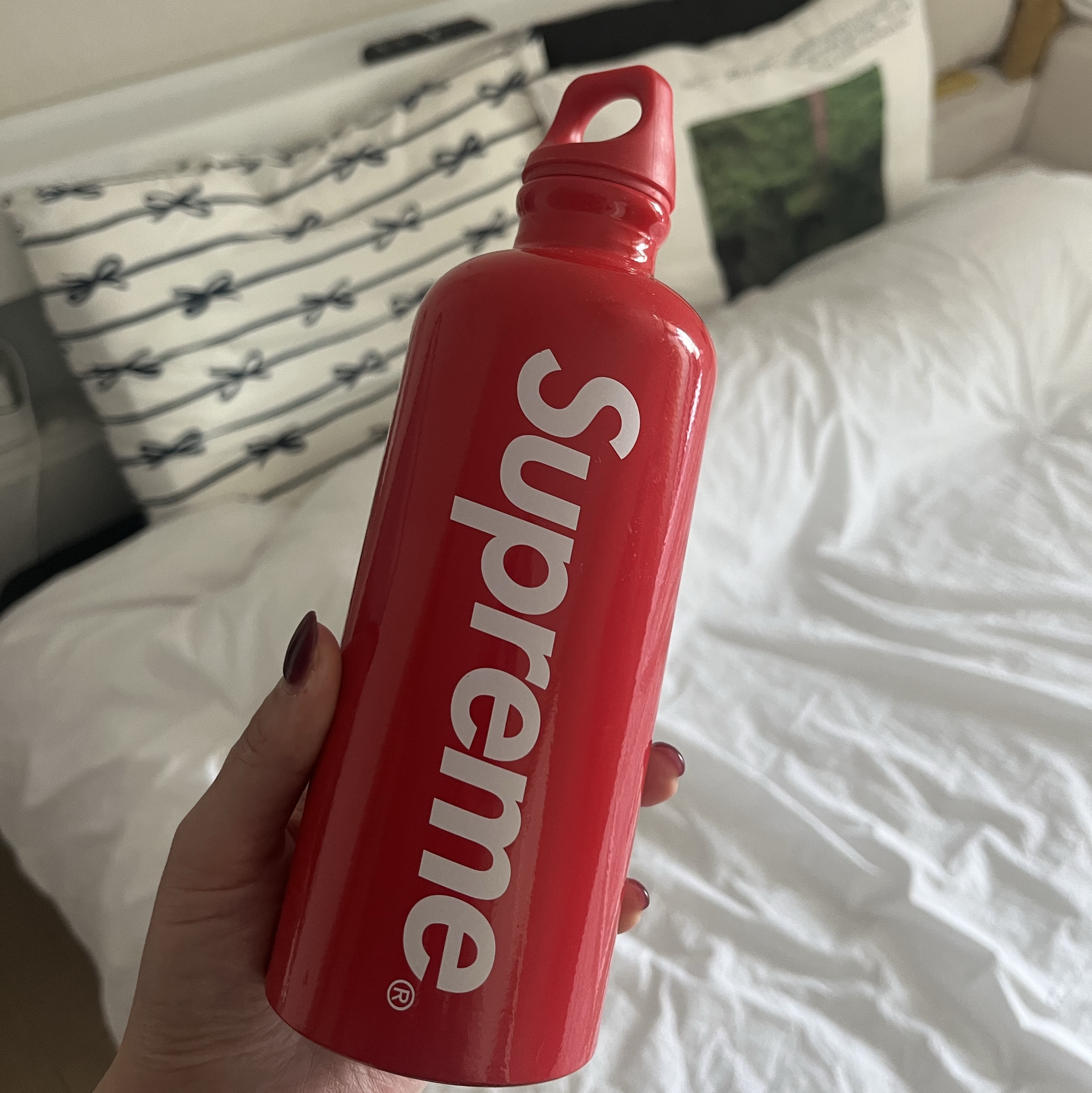 Supreme x Sigg Traveller 0.6L Water Bottle Red - 23SS 착용 스타일 - 2