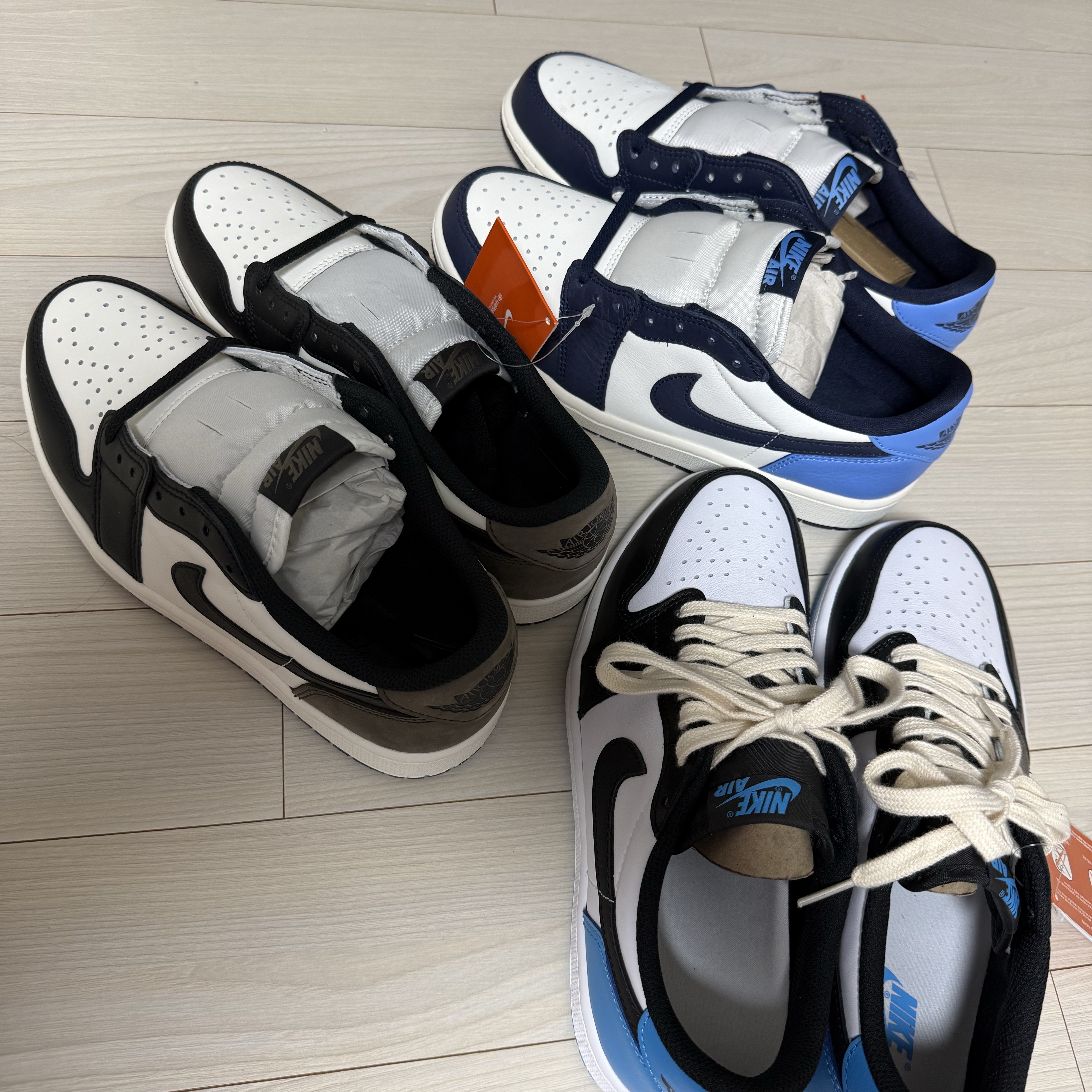Jordan 1 Retro Low OG Mocha, Jordan 1 Low Obsidian 착용 스타일