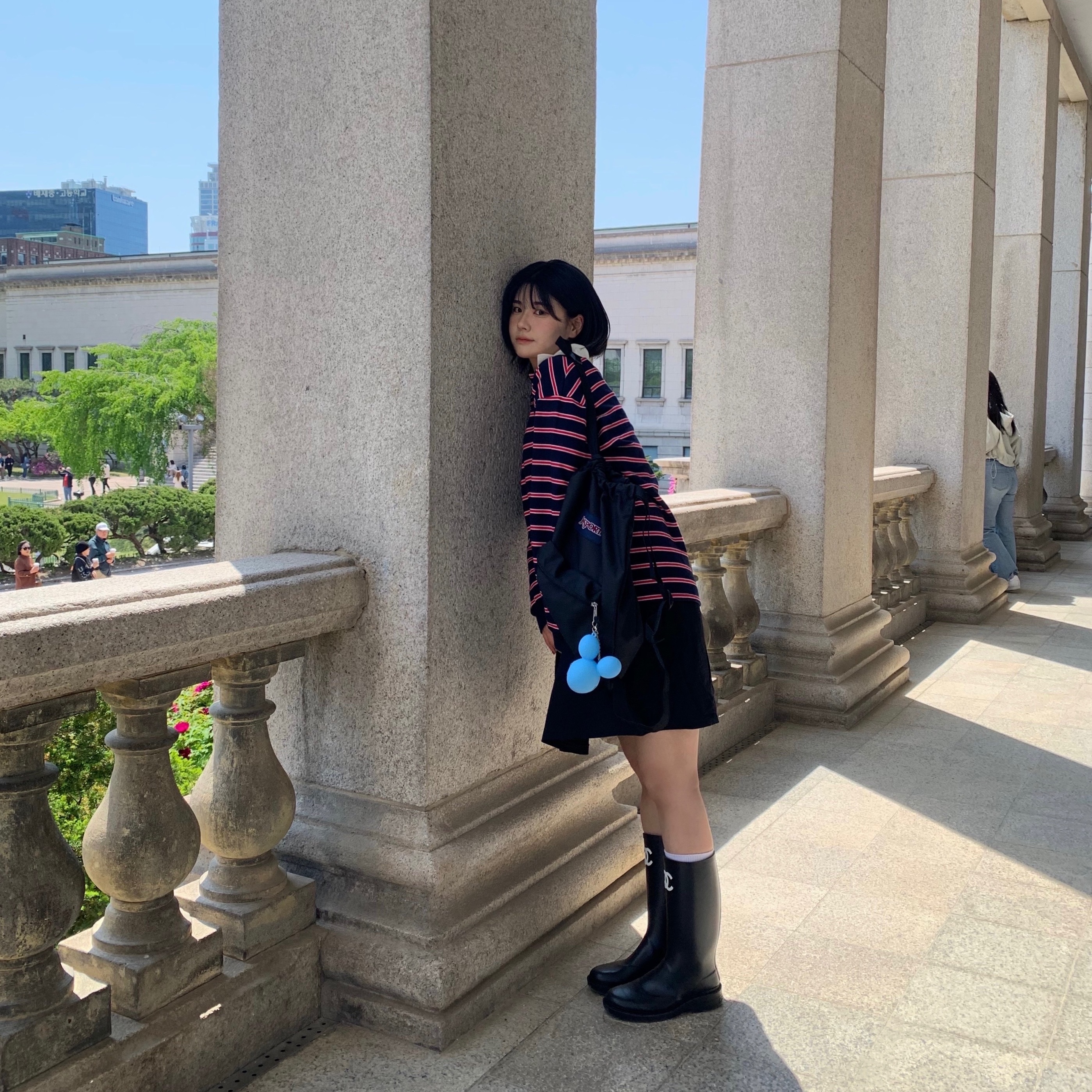 (W) Chanel Boots Caoutchouc & Black 착용 스타일 - 2