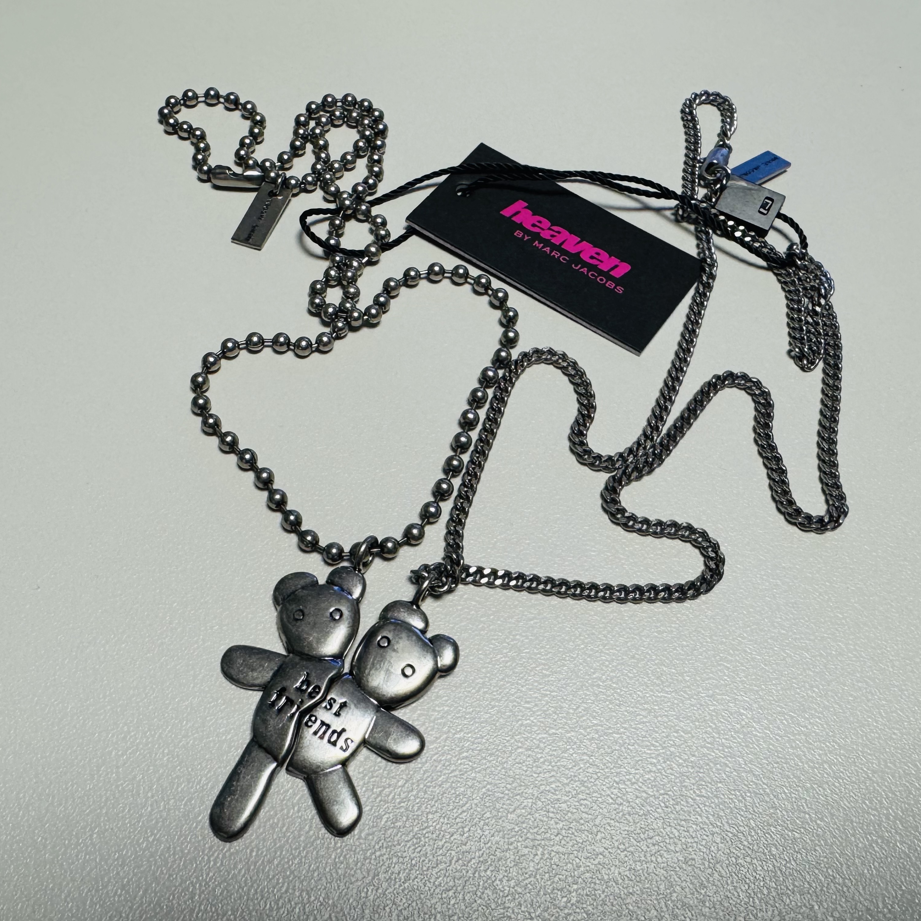 Heaven by Marc Jacobs Friendship Necklace Set Silver Ox (Set of 2) 착용 스타일