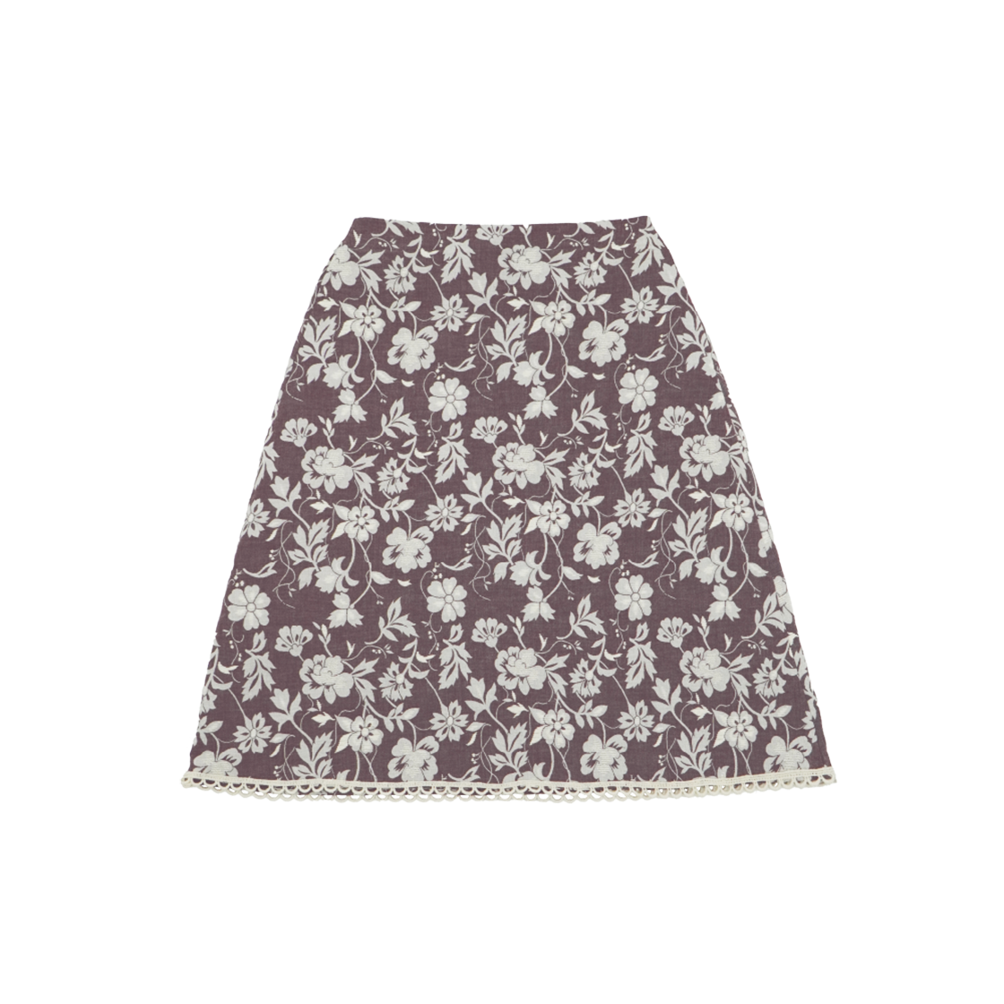 쿠키시 블러썸 미디 스커트 브라운(Kookeesee Blossom Midi Skirt Brown)