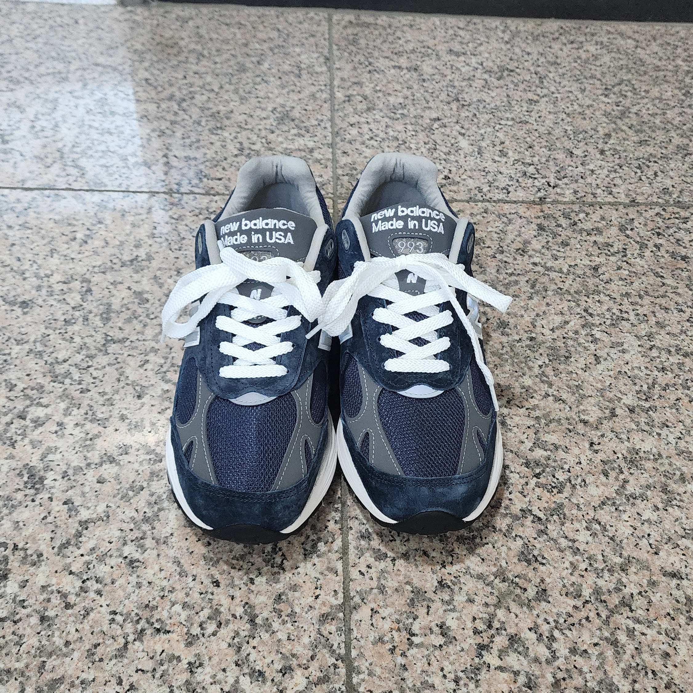 New Balance 993 Made in USA Navy - D Standard 착용 스타일 - 5
